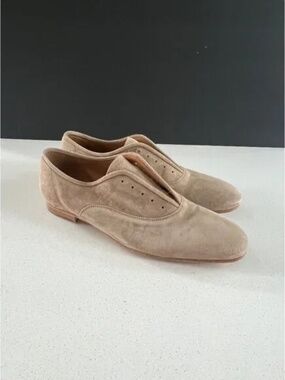 $650 PEDRO GARCIA GERTI Loafers Flats Shoes Beige Leather Suede EU39 US 8.5